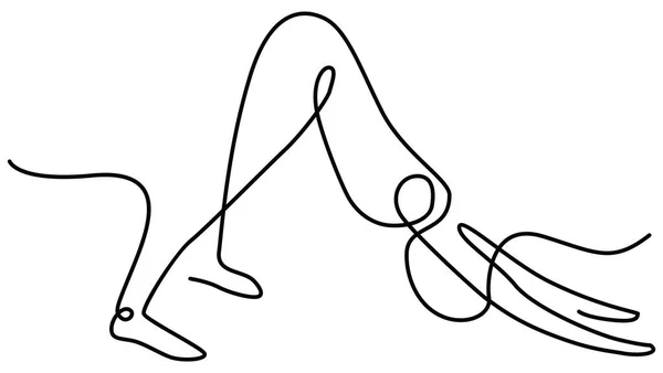 Yoga Pose Vrouw Beoefenen Van Yoga — Stockvector