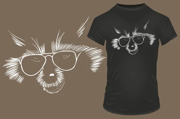 Shirt Raccoon Design Vettore — Vettoriale Stock