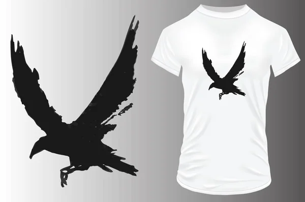 Vector Diseño Camiseta Cuervo — Vector de stock