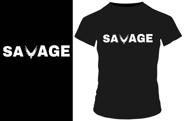 Plantilla Impresión Camiseta Con Savage — Vector de stock
