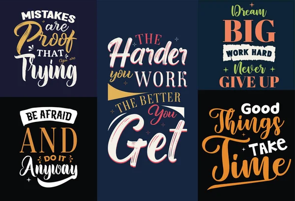 Motivational Inspirational Lettering Posters — Stock Vector