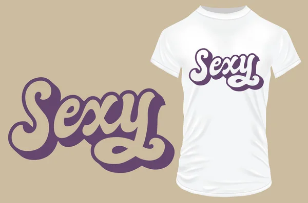 Typografie Shirt Typografie Print Design Sexy — Stockvector