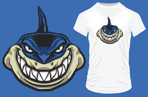 Arte Gráfica Vetor Ilustração Tubarão Design Camisa —  Vetores de Stock