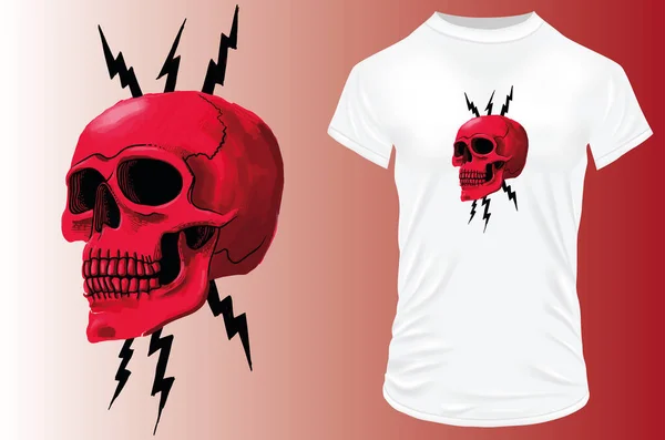 Design Modelo Shirt Crânio — Vetor de Stock