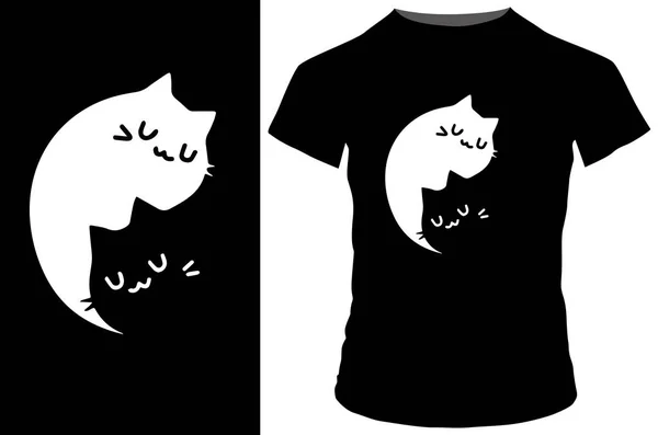 고양이 티셔츠 디자인의 벡터화 — 스톡 벡터