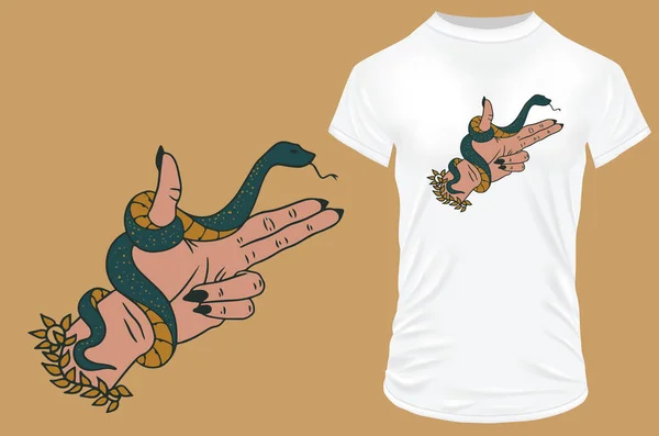 Vektor Illustration Der Schlangenspule Die Hand — Stockvektor