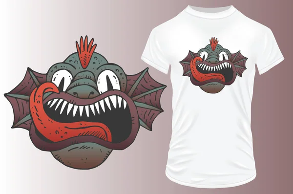 Sngler Fisch Shirts Design — Stockvektor