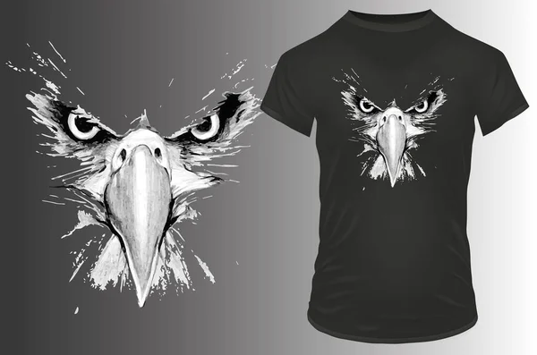 Shirt Design Eagle Head — Stock Vector