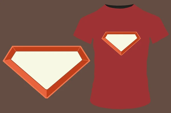 Super Uomo Disegno Del Panno Shirt — Vettoriale Stock