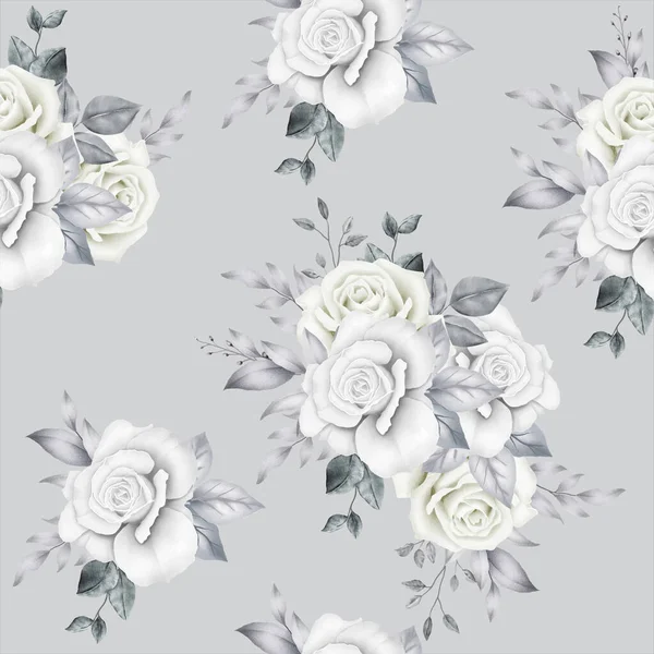 Seamless Pattern Beautiful Roses — Stock Vector
