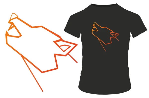 Design Camisa Ilustração Vetorial Lobo — Vetor de Stock