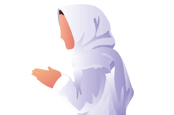 Мусульманская Женщина Молится Вектор — стоковый вектор