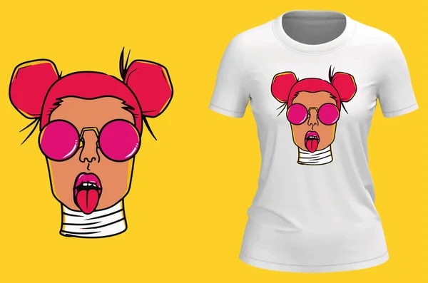 Διανυσματική Απεικόνιση Shirt Σχεδιασμό Yolo Κορίτσι — Διανυσματικό Αρχείο