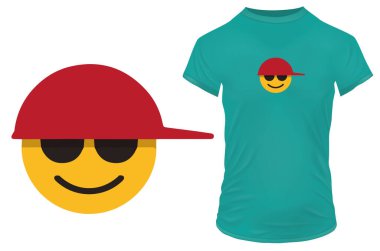 Cool Smiley t-shirt tasarımının vektör çizimi 