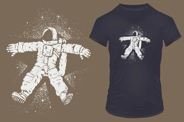 Astronauta Shirt Design Vector — Vetor de Stock