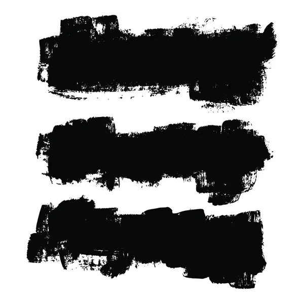 Verzameling Van Grunge Zwarte Inkt Penseelstreken Wijzigen — Stockvector