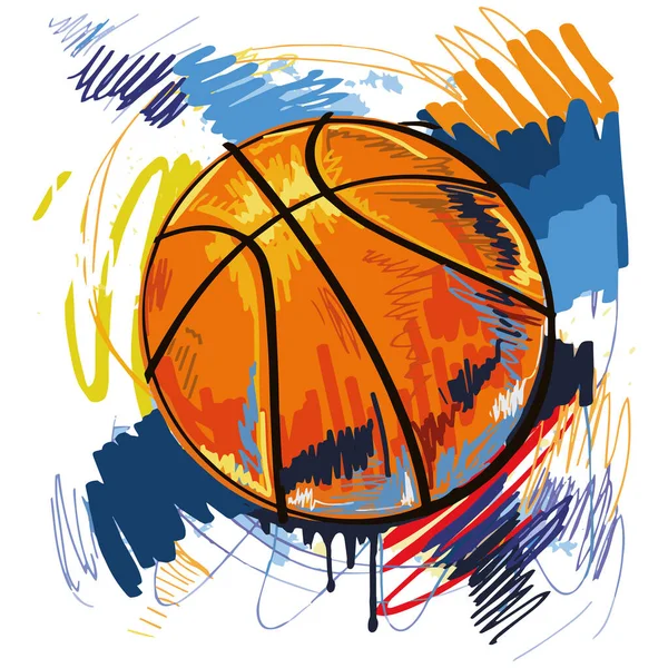 Vectorillustratie Van Een Basketbalbal — Stockvector