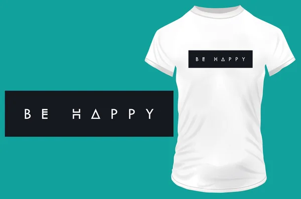 Shirt Tasarımı Mutlu Olsun — Stok Vektör