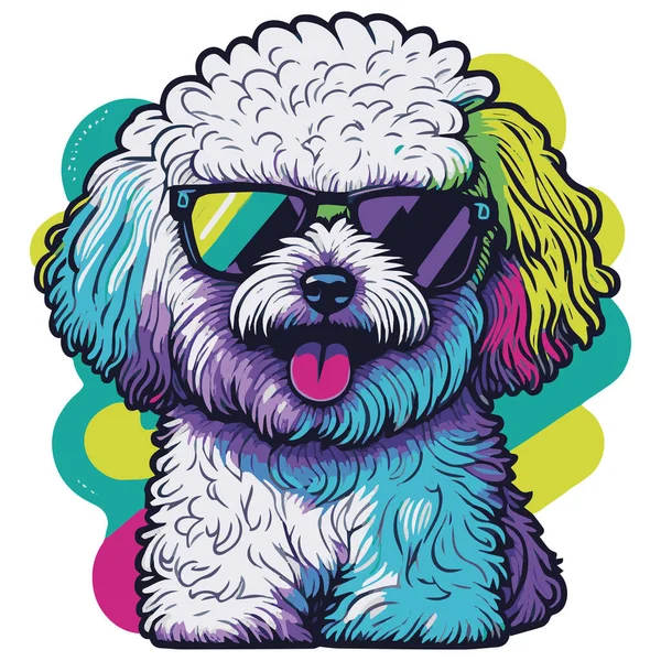 Vector Illustration Dog Sunglasses — Stock Vector