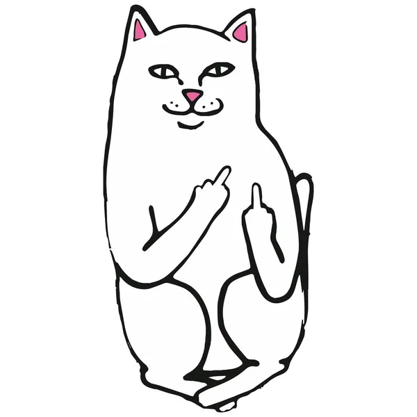 Απεικόνιση Φορέα Σχεδίασης Χέρι Γάτα — Διανυσματικό Αρχείο