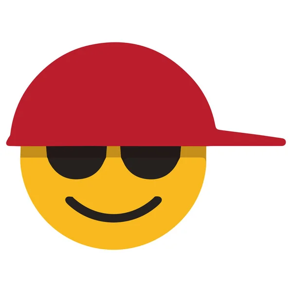 Χαρούμενο Χαμογελαστό Emoji Σχέδιο Εικονογράφησης Φορέα Καπέλου — Διανυσματικό Αρχείο
