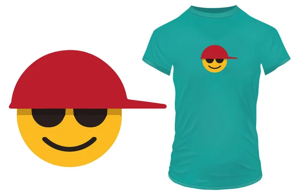 Vektor Illustration Des Coolen Smiley Shirt Designs — Stockvektor