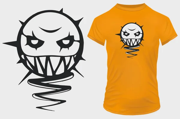 Diseño Camiseta Con Monstruo Lil — Archivo Imágenes Vectoriales