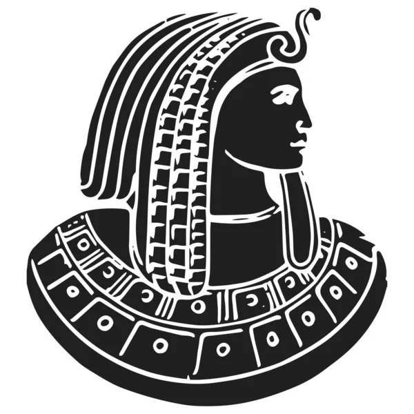 Antigua Estatua Egipcia Vector Negro Ilustración Aislada Blanco — Vector de stock