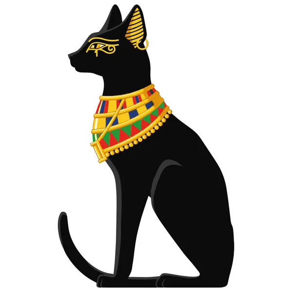 Egyptische Kat Vector Illustratie Geïsoleerd Witte Achtergrond — Stockvector