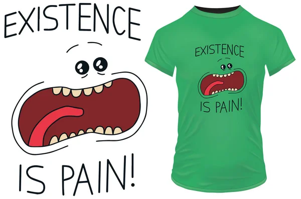 Existenz Ist Schmerz Shirt Design — Stockvektor