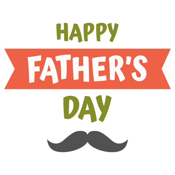 happy fathers day greeting card with mustache