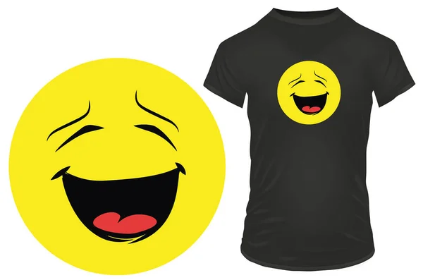 Κίτρινο Χαμογελαστό Πρόσωπο Πουκάμισο — Διανυσματικό Αρχείο