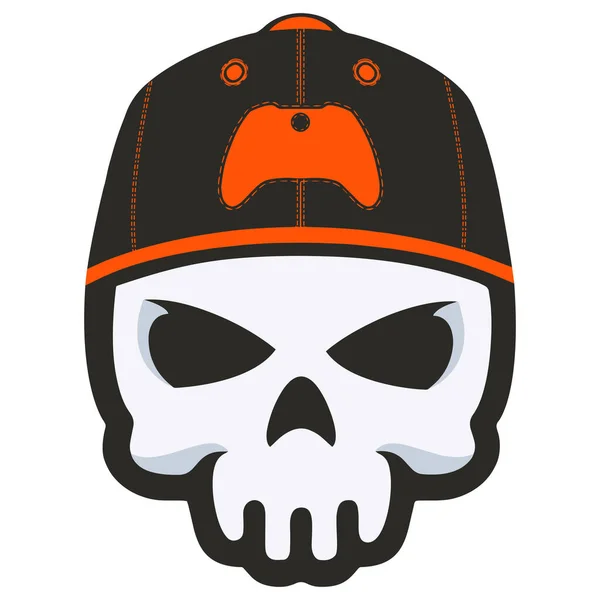 Beyzbol Şapkalı Bir Kafatası — Stok Vektör