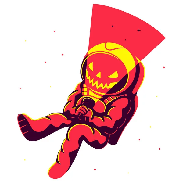 Vektorillustration Eines Cartoon Halloween Astronauten — Stockvektor