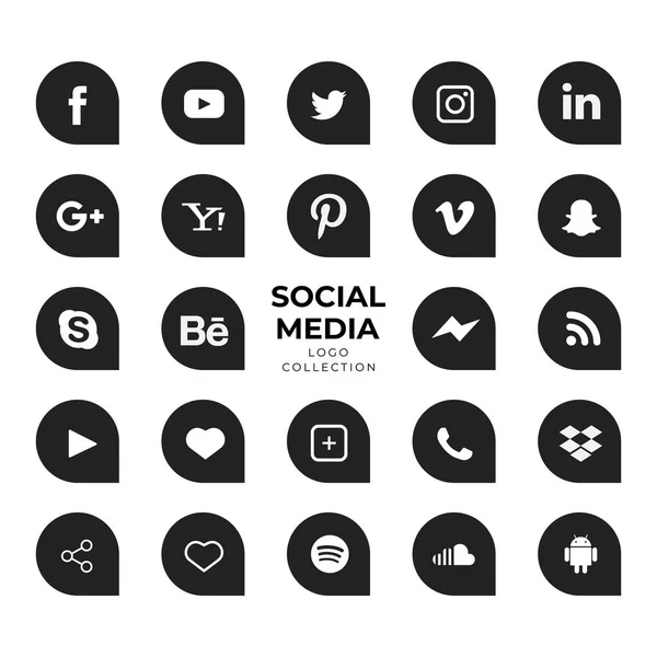 Uppsättning Ikoner För Sociala Medier — Stock vektor