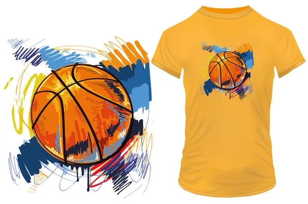 Basketball Shirt Graphic Design — Stock Vector