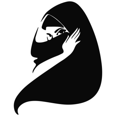 vector illustration of a  muslim woman clipart