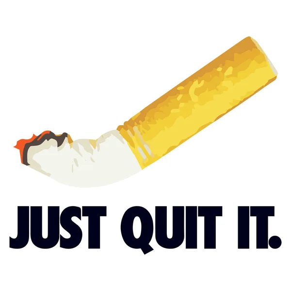 Sigara Içmeyi Bırak Vektör Çizimi Düz Dizayn — Stok Vektör