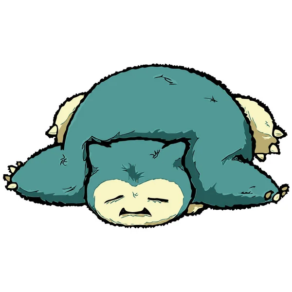 Vector Illustration Cute Sleeping Animal — Vetor de Stock