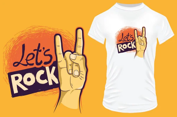Let Rock Shirt Design — Stock Vector