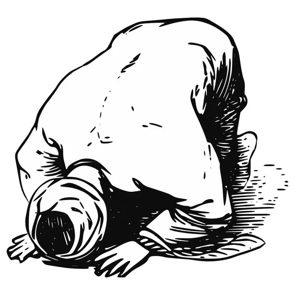 Muslimský Modlící Muž Vektorová Ilustrace — Stockový vektor