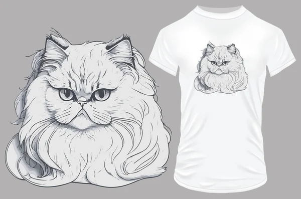 猫T恤衫设计图 — 图库矢量图片