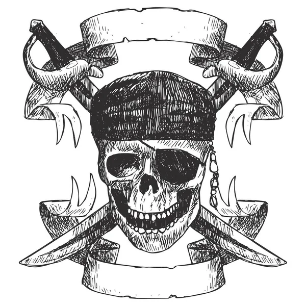 Ilustração Vetor Sinal Pirata — Vetor de Stock