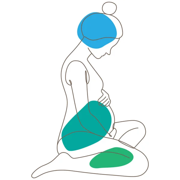 Σιλουέτα Της Εγκύου Γυναίκα Διανυσματική Απεικόνιση — Διανυσματικό Αρχείο