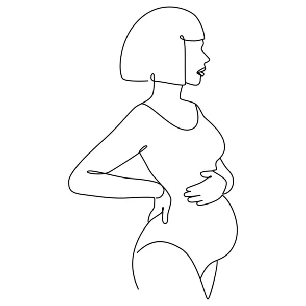임신부 그림에 나오는 실루엣 — 스톡 벡터