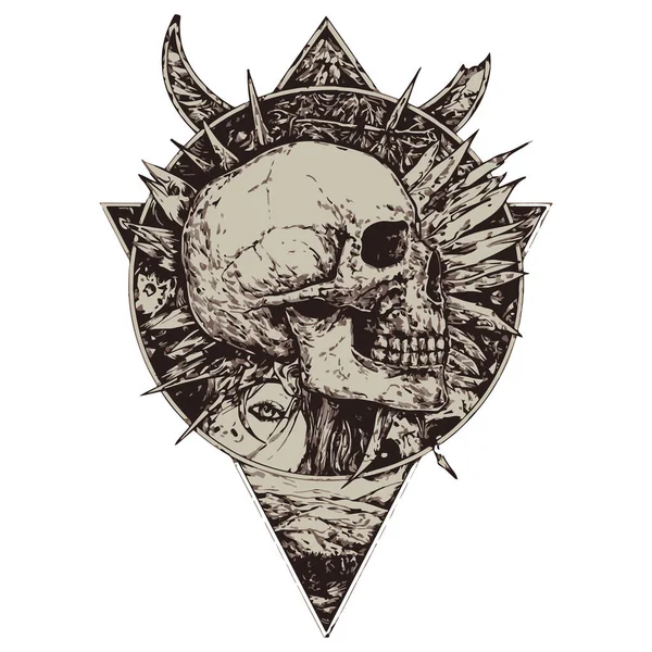 Satan Skull Vektor Illustration — Stockvektor