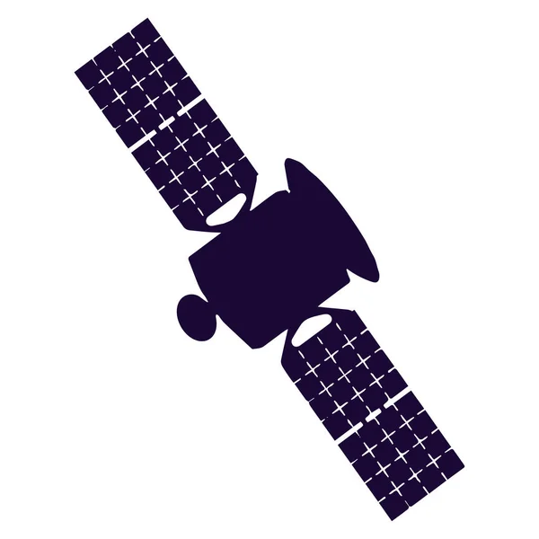 Satellit Ikon Vit Bakgrund — Stock vektor