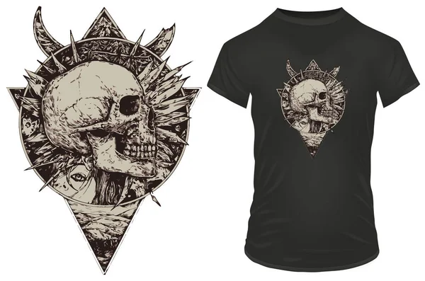 Shirt Skull Design — Stock Vector