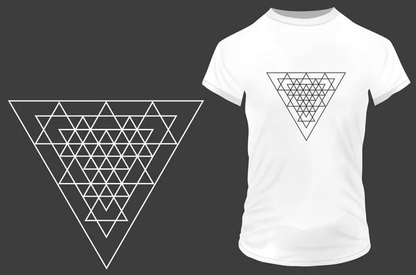 Modelo Logotipo Triângulos Shirt — Vetor de Stock
