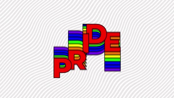 Pride Simple Rainbow Color Animation Lgbtq Flag Video Waving Wind — Stock Video